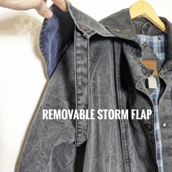 Vintage Outback Canvas Duster Coat Washed Black Western Rancher L - Picture 7 of 15